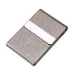 porte-cartes compact en simili cuir et métal