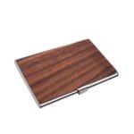 porte-cartes élégant en bois et métal