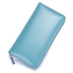 porte-cartes élégant en cuir à glissière
