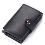 Porte-cartes en cuir et métal RFID