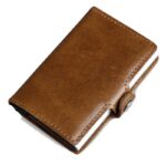 porte-cartes en cuir lisse avec technologie RFID