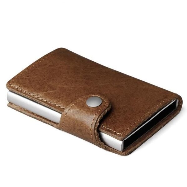 porte-cartes en cuir lisse RFID