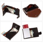 porte-cartes en cuir véritable avec protection RFID