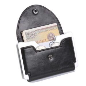 porte-cartes en métal et simili cuir RFID