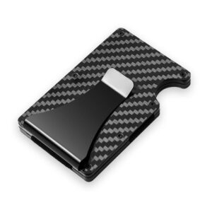 porte-cartes en métal fibre de carbone RFID