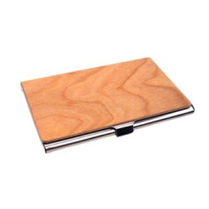 porte-cartes fin en bois et métal