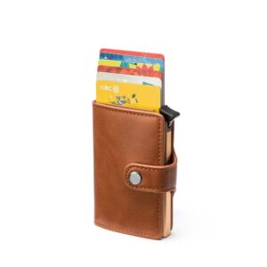 porte-cartes homme en métal et cuir pu RFID