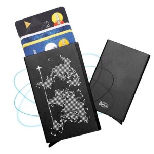 porte-cartes métal imprimé carte du monde