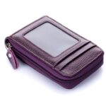 porte-cartes pratique en cuir pu avec zip