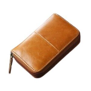 porte-cartes rétro en cuir véritable RFID