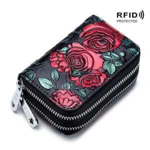Porte-carte femme cuir à motif imprimé