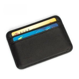 Porte-carte en cuir véritable pour homme, style minimaliste